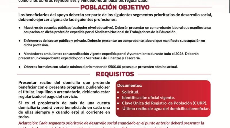 Invita Carlos Peña Ortiz a Usuarios a Solicitar el Subsidio del Agua