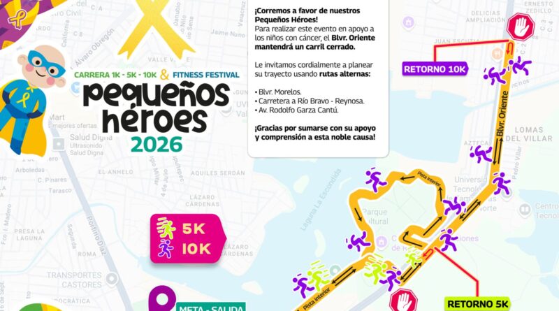Cerrarán en Bulevar Oriente un Carril por Carrera 1K, 5K y 10K este Domingo 15