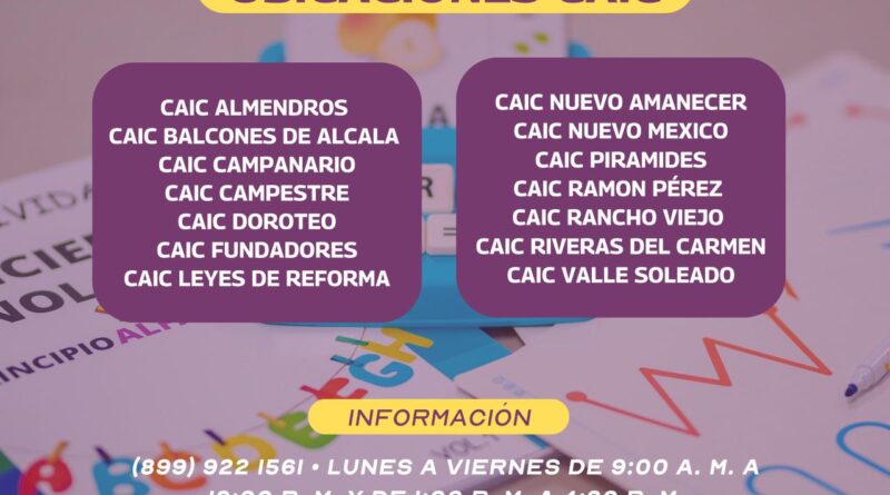 Cuenta DIF-Reynosa con Preinscripciones Abiertas en CAIC Cuenta DIF-Reynosa con Preinscripciones Abiertas en CAIC