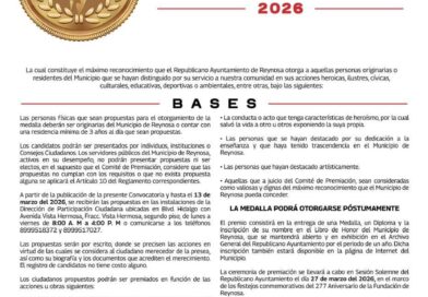 Entregará Gobierno de Reynosa Medalla al Mérito Ciudadano «Ing. Marte R Gómez» 2026 Entregará Gobierno de Reynosa Medalla al Mérito Ciudadano «Ing. Marte R Gómez» 2026