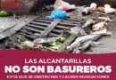 Exhorta COMAPA a Evitar Tirar Basura en Alcantarillas para Prevenir Obstrucciones Exhorta COMAPA a Evitar Tirar Basura en Alcantarillas para Prevenir Obstrucciones