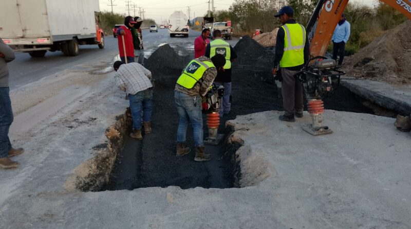 Reparó COMAPA Tubería del Emisor en la Carretera Reynosa–Río Bravo