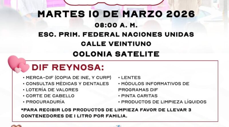 Llevará DIF-Reynosa Brigada a Familias de la Colonia Satélite