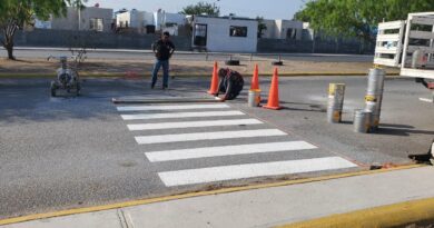 Pinta Gobierno Municipal de Reynosa Cruce Peatonal Escolar