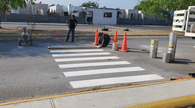 Pinta Gobierno Municipal de Reynosa Cruce Peatonal Escolar