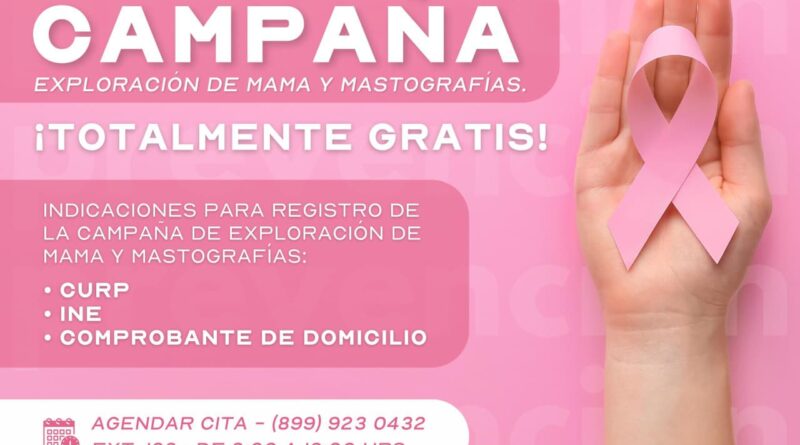 Promueve DIF-Reynosa Detección Oportuna del Cáncer de Mama Todo el año