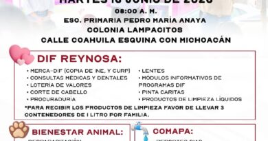 Acercará DIF Reynosa Servicios Gratuitos a Familias de la Colonia Lampacitos Acercará DIF Reynosa Servicios Gratuitos a Familias de la Colonia Lampacitos