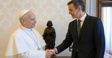 Sánchez Estara con el Papa León XIV con Migrantes en Canarias