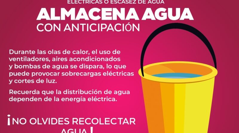 Invita COMAPA a Almacenar Agua de Manera Preventiva Durante la Temporada de Calor