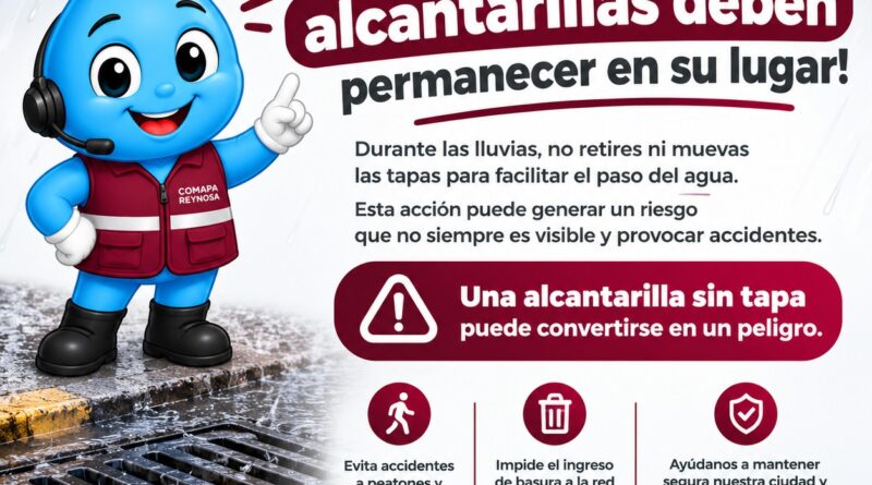 Llama COMAPA a Ciudadanía a no Retirar Tapas de Alcantarillas Llama COMAPA a Ciudadanía a no Retirar Tapas de Alcantarillas