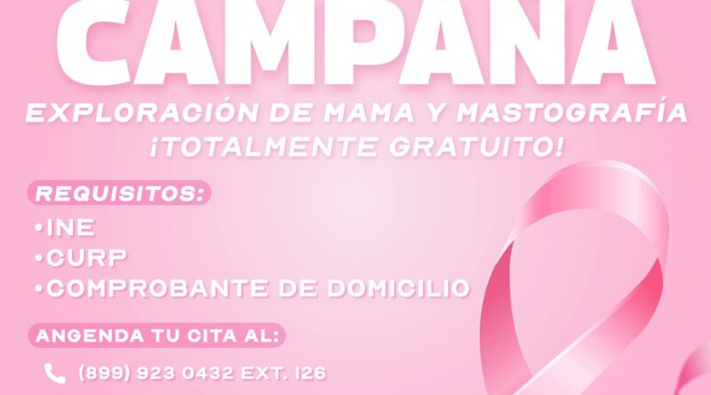 Invita DIF-Reynosa a Mujeres a Cuidar la Salud con Exploración y Mastografías Invita DIF-Reynosa a Mujeres a Cuidar la Salud con Exploración y Mastografías