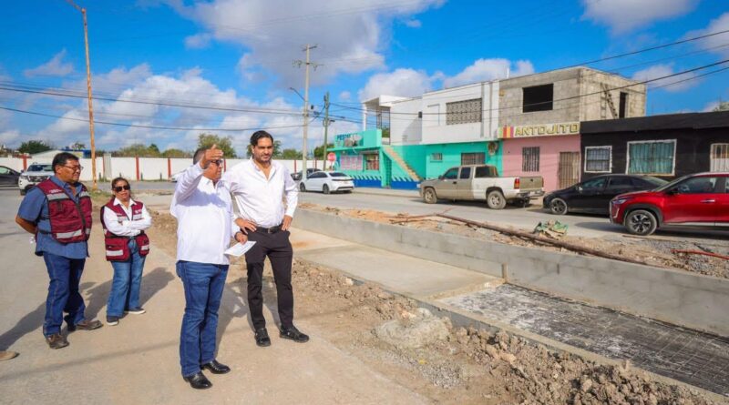 Supervisó Alcalde Carlos Peña Ortiz Construcción de Canal Pluvial en Villas de Diamante