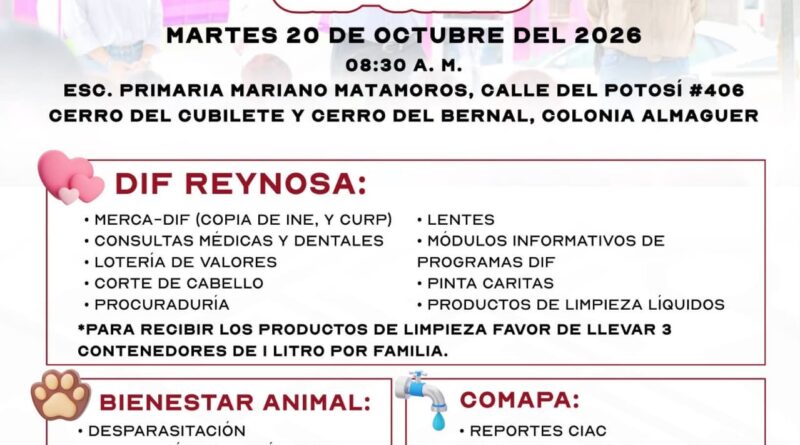 Acercará DIF-Reynosa Servicios a Familias de la Colonia Almaguer Acercará DIF-Reynosa Servicios a Familias de la Colonia Almaguer