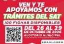 Invita Gobierno de Reynosa a Jornada de Trámites del SAT del 26 al 29 de Octubre Invita Gobierno de Reynosa a Jornada de Trámites del SAT del 26 al 29 de Octubre